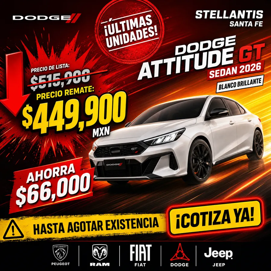 Dodge Attitude GT Sedán 2026 blanco